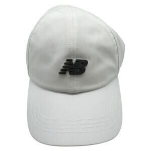 NWT New Balance Performance Run Hat Cap White Strap Back 6 Panel Baseball
